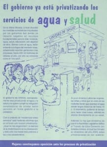 EL GOBIERNO YA ESTÁ PRIVATIZANDO LOS SERVICIOS DE AGUA Y SALUD - 2004 - PORTADA