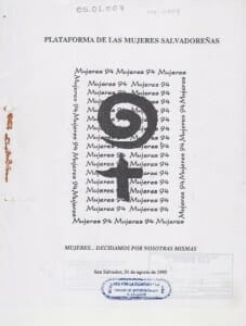 PLATAFORMA DE LAS MUJERES SALVADOREÑAS - 1993_PORTADA