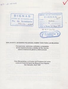 SAN JACINTO UN BARRIO PELIGROSO SOBRE TODO PARA LAS MUJERES - 1997_PORTADA