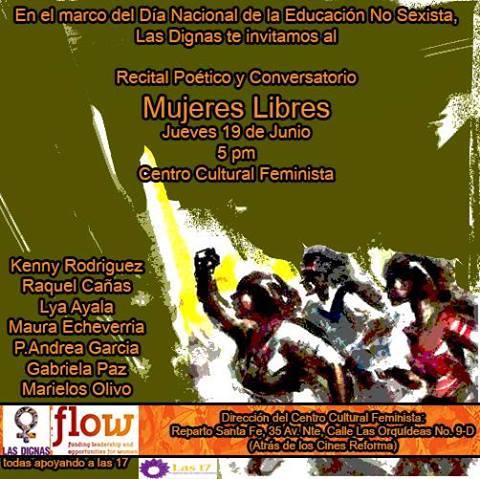 RECITAL  POÉTICO Y CONVERSATORIO – MUJERES LIBRES | 19 DE JUNIO 2014