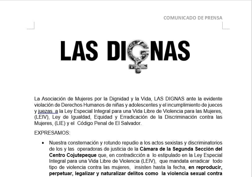 COMUNICADO ANTE AVAL DE OPERADORES DE JUSTICIA A MATRIMONIOS INFANTILES CON VIOLADORES SEXUALES | 28. 07. 17